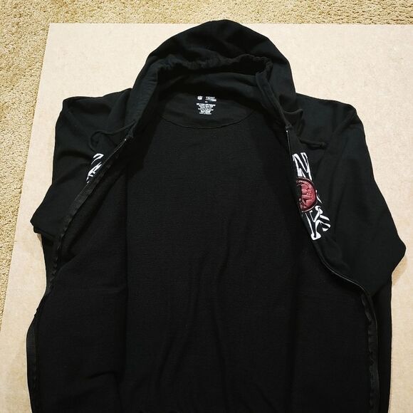 NFL Washington Redskins Long Sleeve Zip Up Fleece Black Hoodie -C - Picture 3 of 6